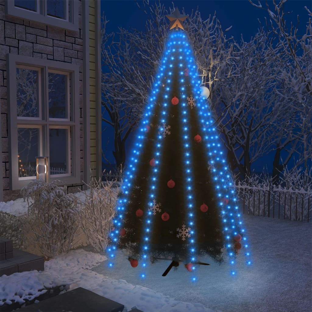 vidaXL Ziemassvētku lampiņas, 250 zilas LED, 250 cm