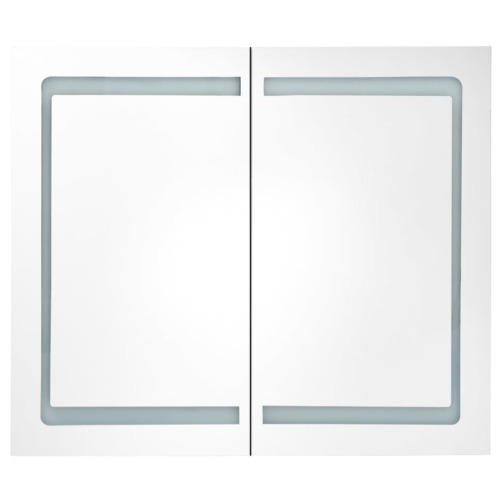 vidaXL vannasistabas skapītis ar spoguli un LED, 80x12x68 cm, melns
