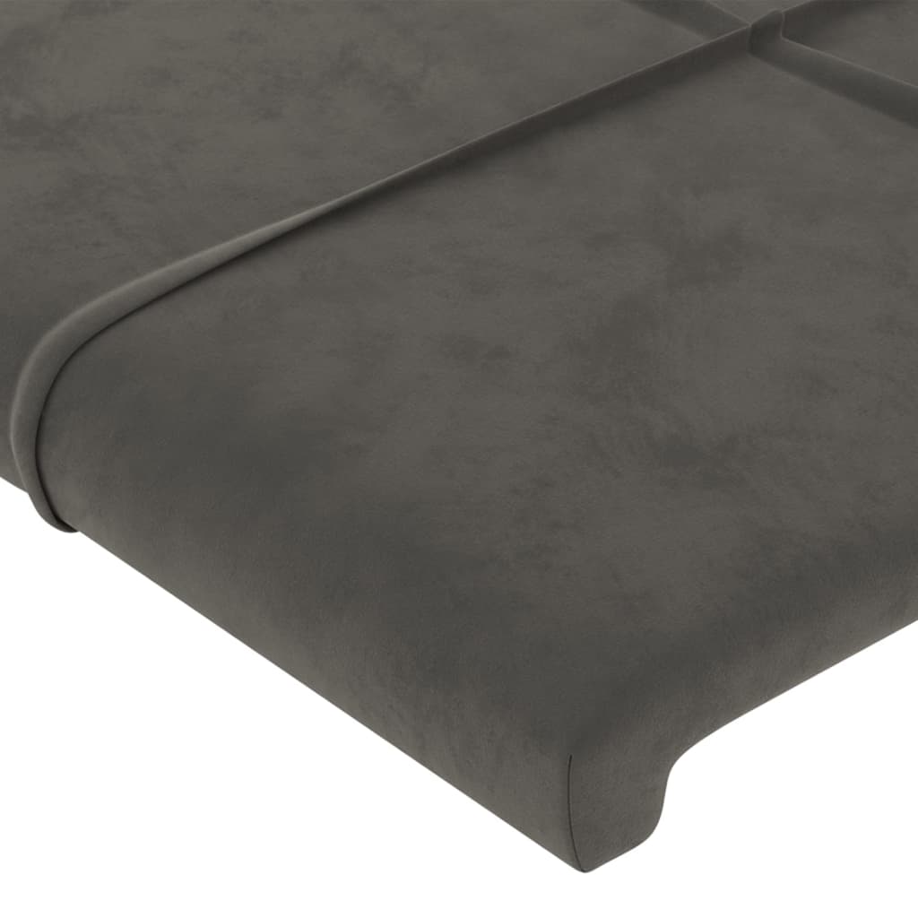 vidaXL gultas rāmis ar galvgali, tumši pelēks samts, 80x200 cm