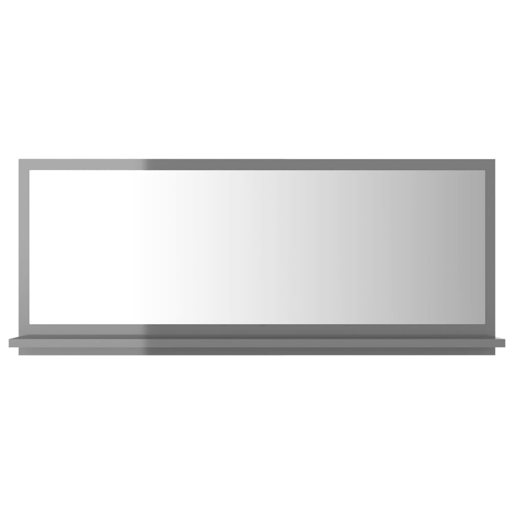vidaXL vannasistabas spogulis, spīdīgi pelēks, 90x10,5x37 cm