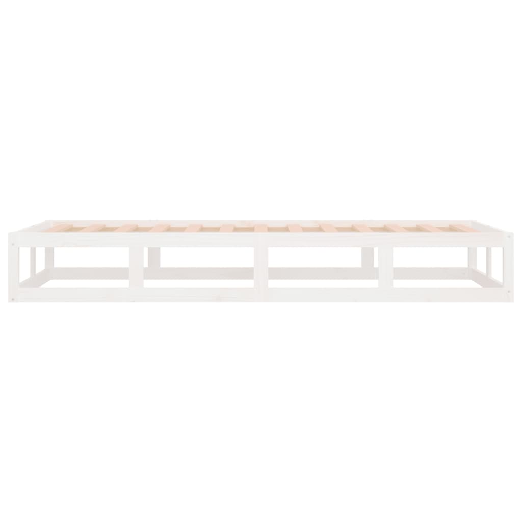vidaXL gultas rāmis, balts, 90x200 cm, masīvkoks