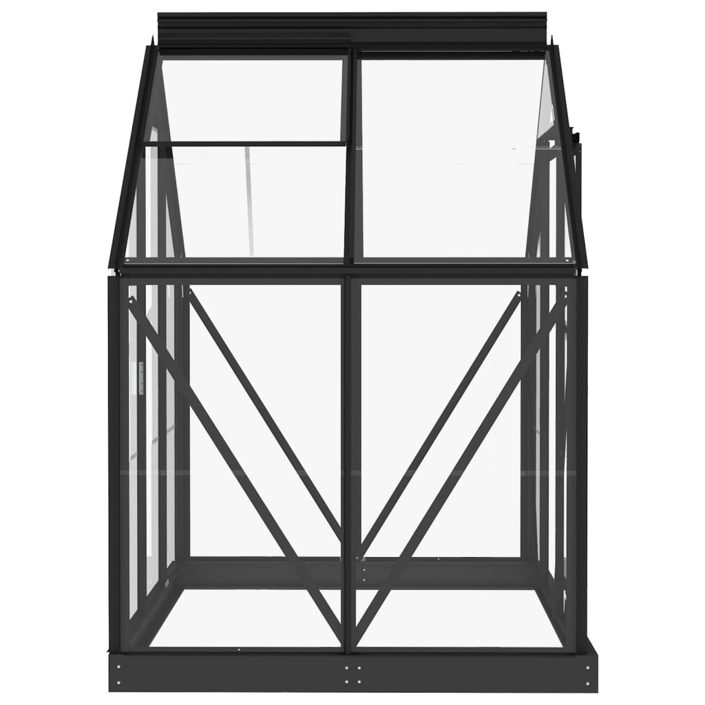 vidaXL stikla siltumnīca, antracītpelēka, 155x103x191 cm, alumīnijs