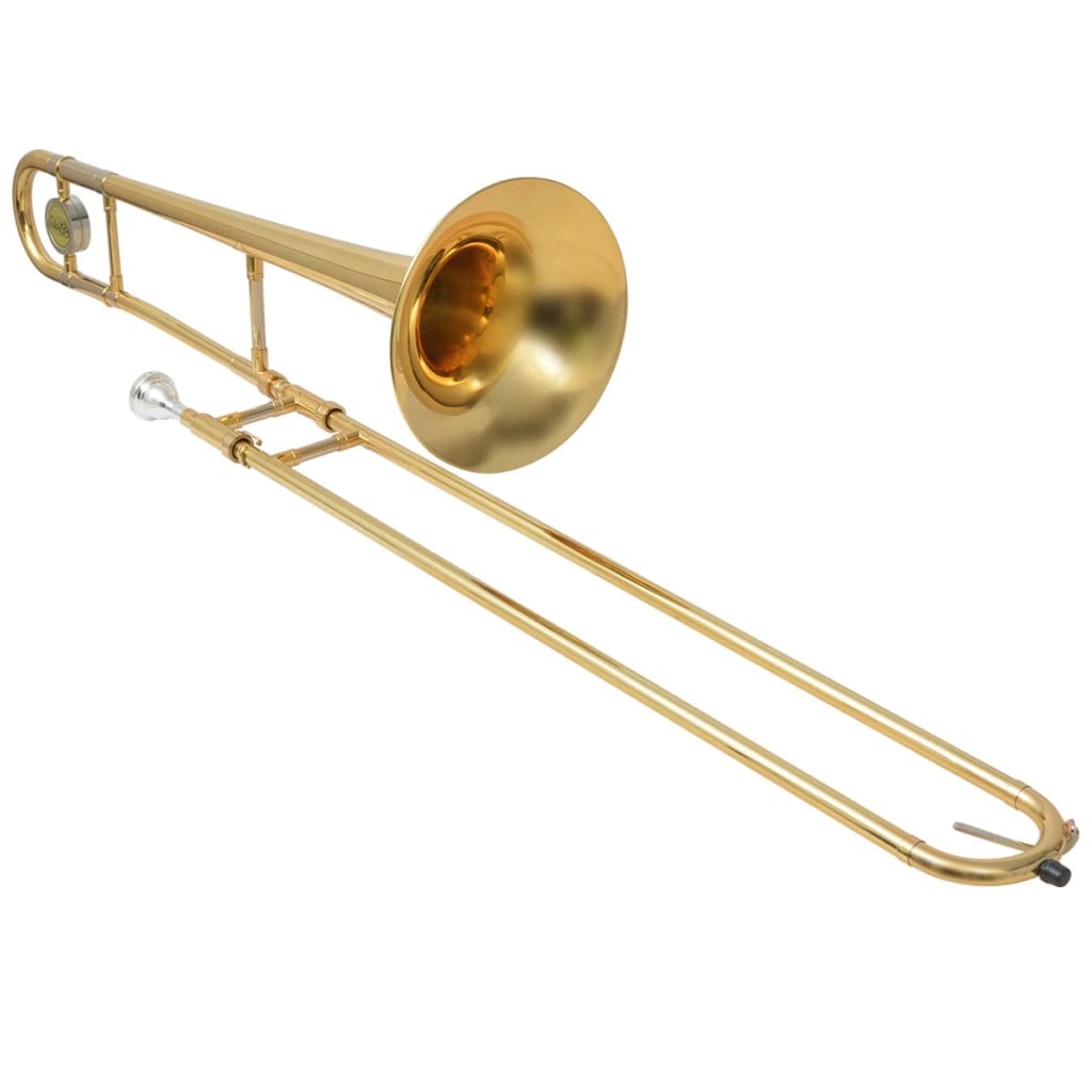 vidaXL trombons, Bp, dzeltenais misiņš ar zelta laku