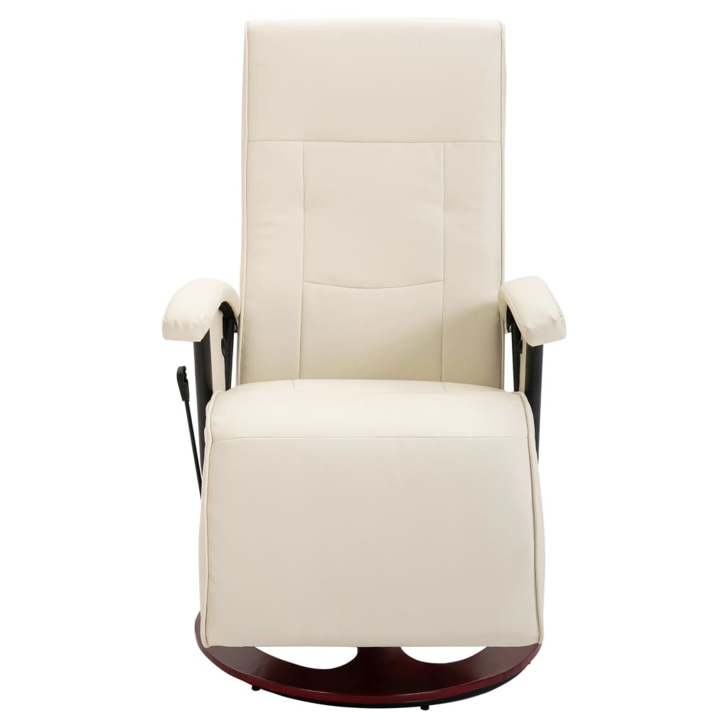 vidaXL grozāms atpūtas krēsls, krēmkrāsas mākslīgā āda