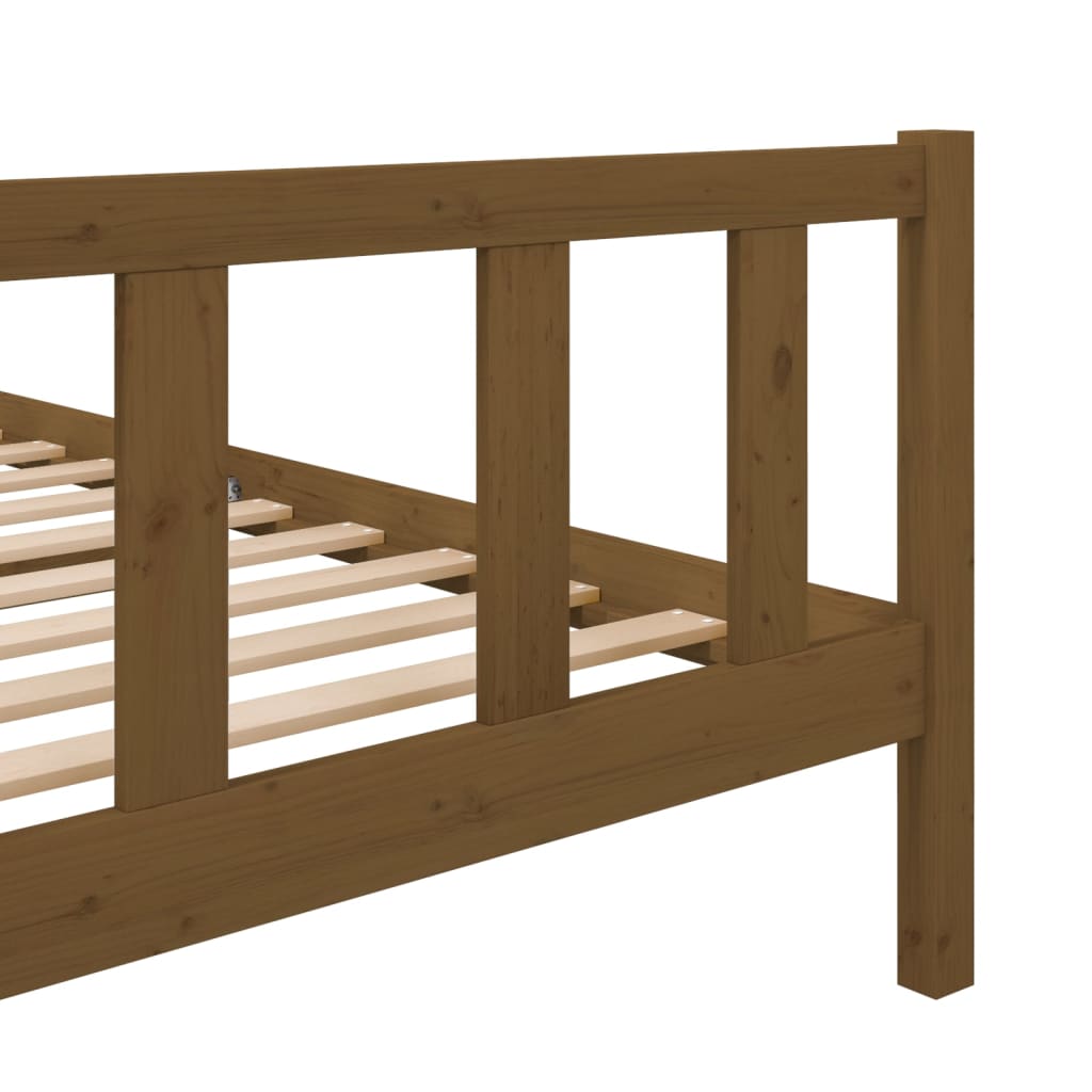 vidaXL gultas rāmis, medus brūns, 120x190 cm, divvietīgs, masīvkoks