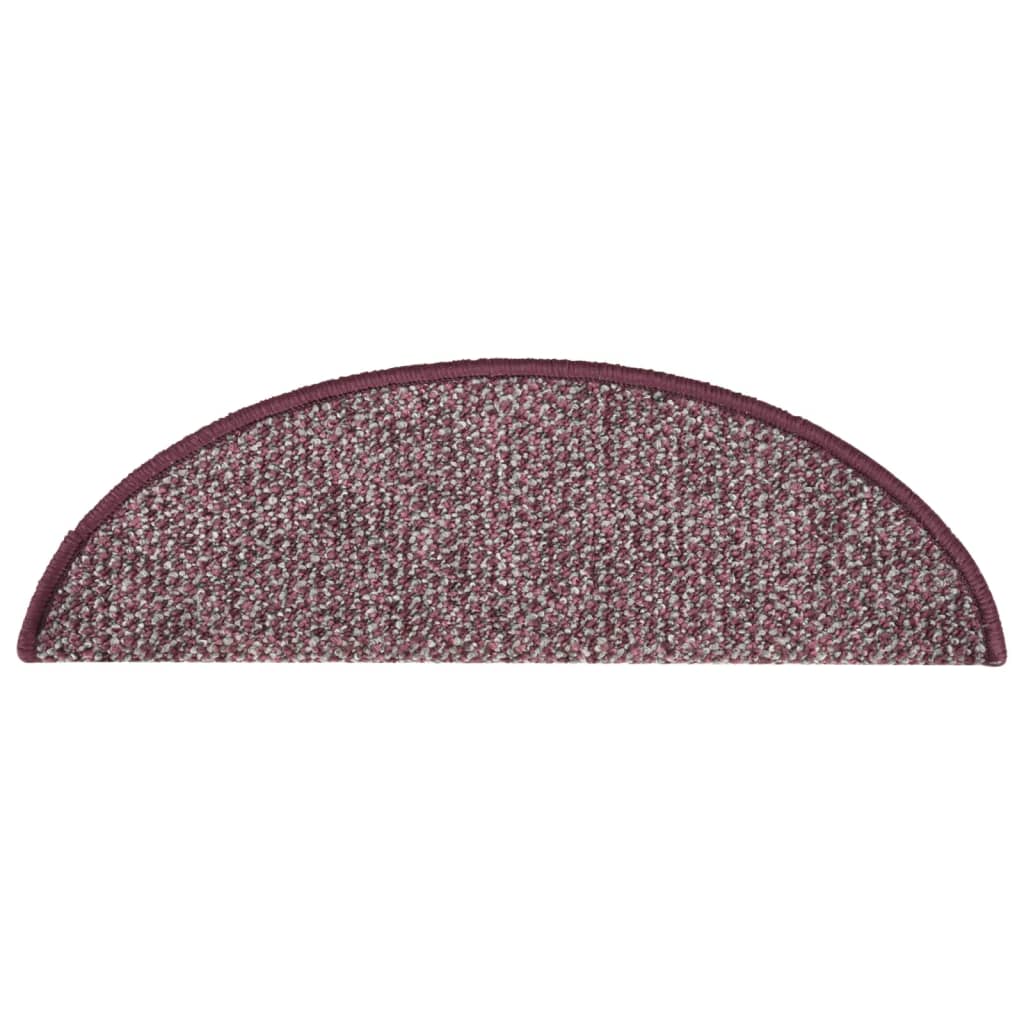 vidaXL kāpņu paklāji, 15 gab., violeti, 65x21x4 cm