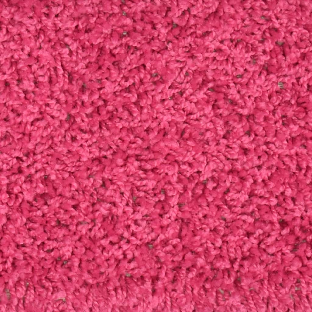 vidaXL kāpņu paklāji, 15 gab., 56x17x3 cm, rozā