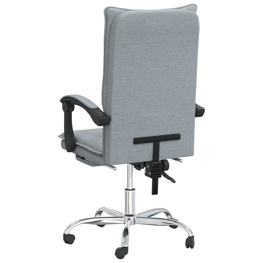 vidaXL biroja krēsls, atgāžams, gaiši pelēks audums