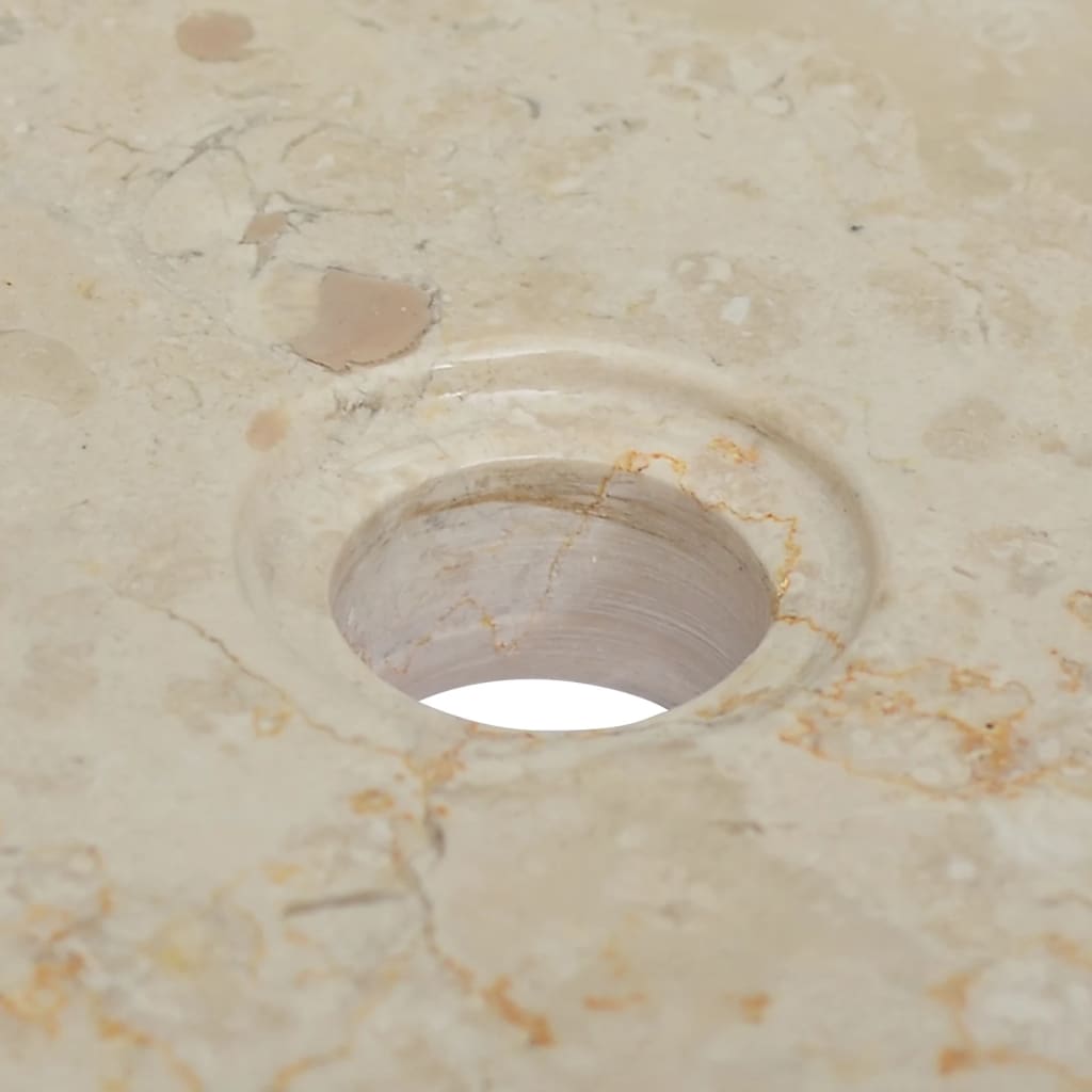 vidaXL izlietne, 40x40x10 cm, krēmkrāsas marmors