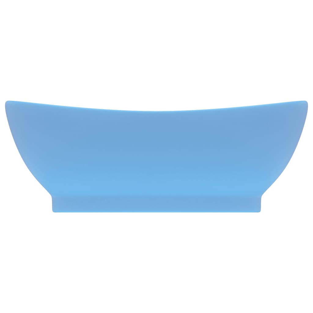 vidaXL izlietne, 58,5x39 cm, ovāla, matēta gaiši zila keramika