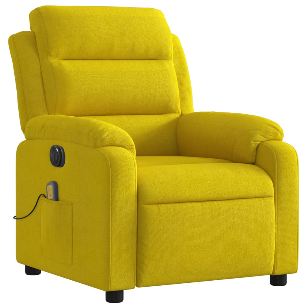 vidaXL elektrisks masāžas krēsls, atgāžams, dzeltens samts