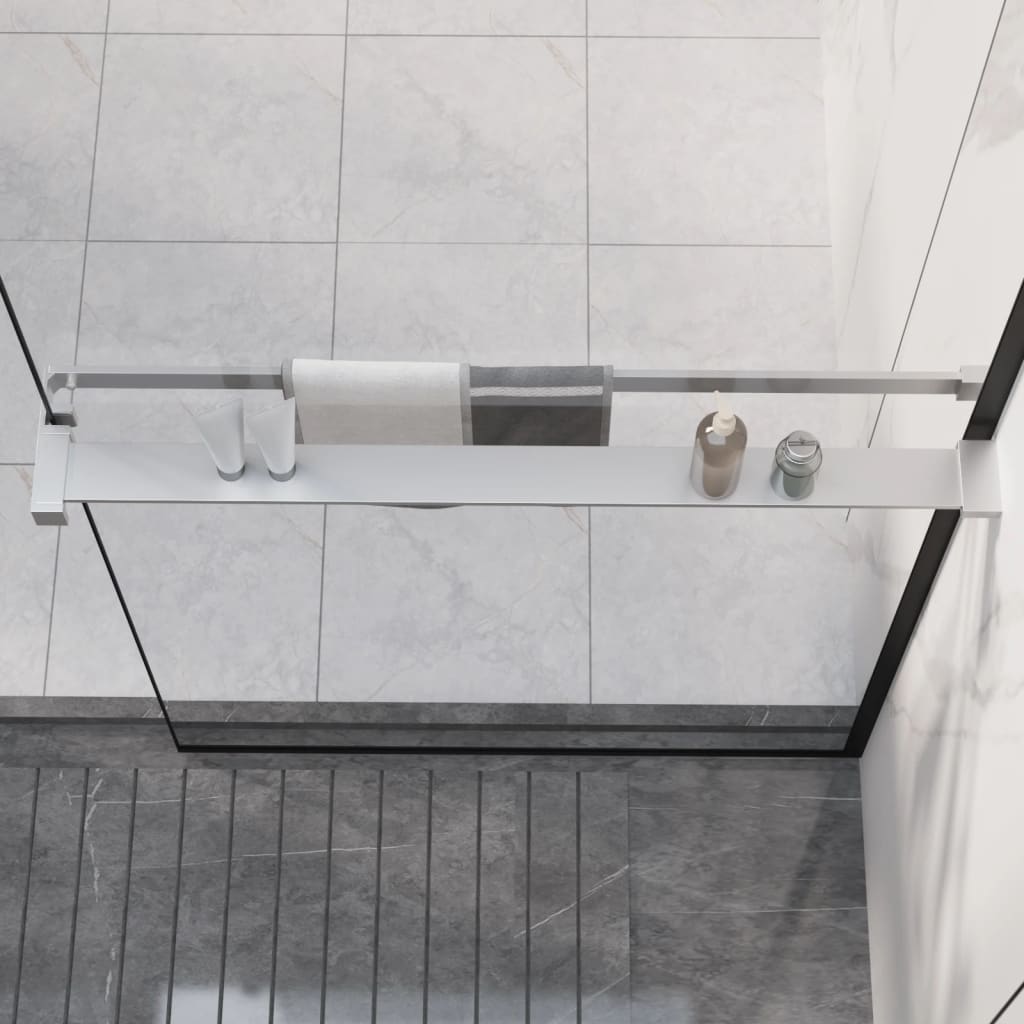 vidaXL plaukts dušas sienai, hroma krāsā, 80 cm, alumīnijs