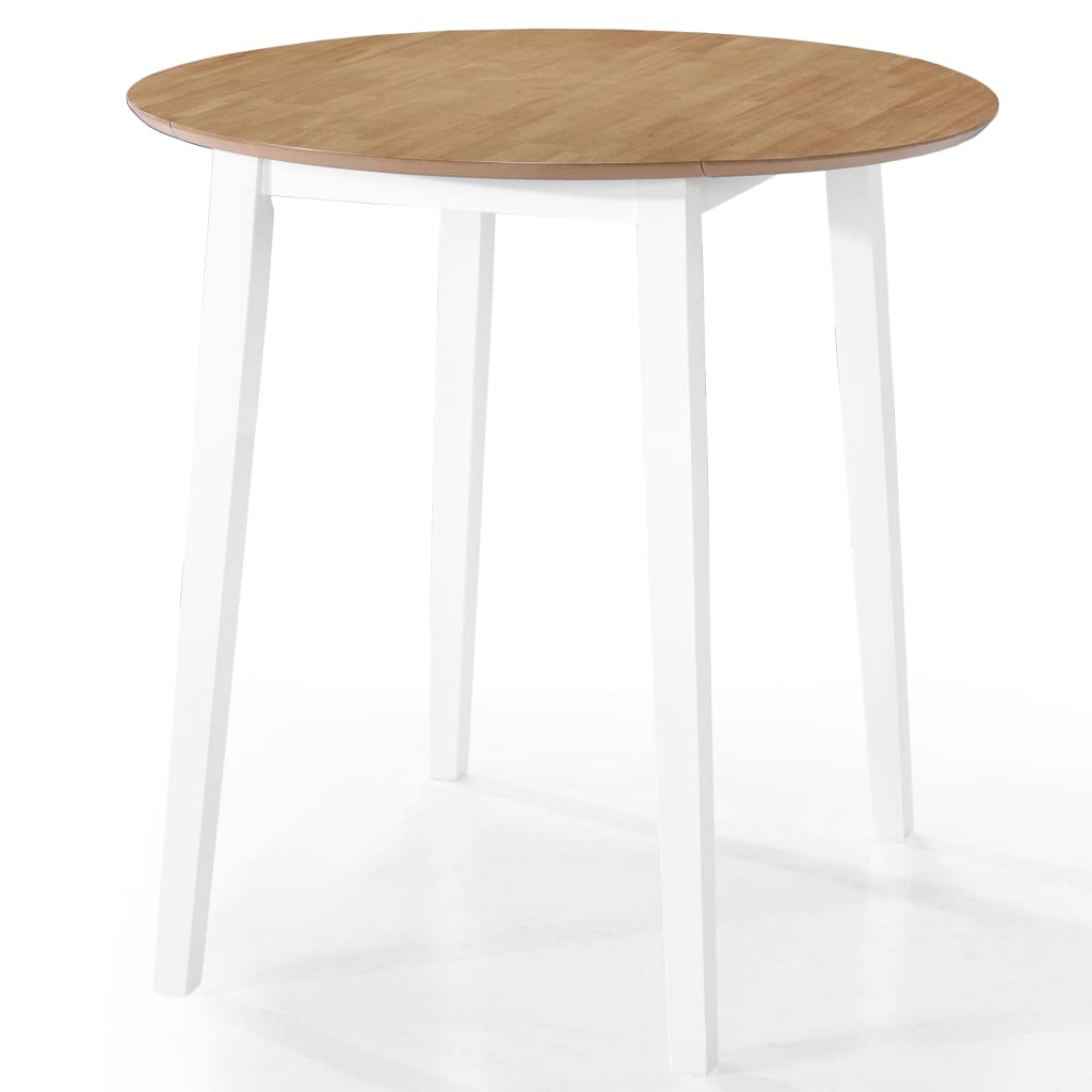 vidaXL bāra galda un krēslu komplekts, 5 gb., masīvkoks, dabīgs, balts