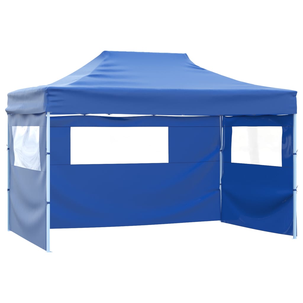 vidaXL telts, 3x4,5 m, 3 sienas, saliekama, zila