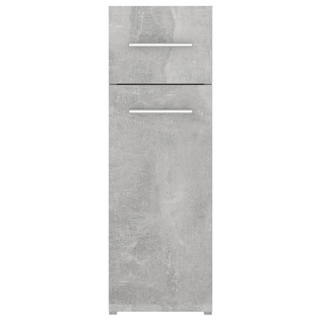 vidaXL atvilktņu skapis, betona pelēks, 20x45,5x60 cm, skaidu plāksne