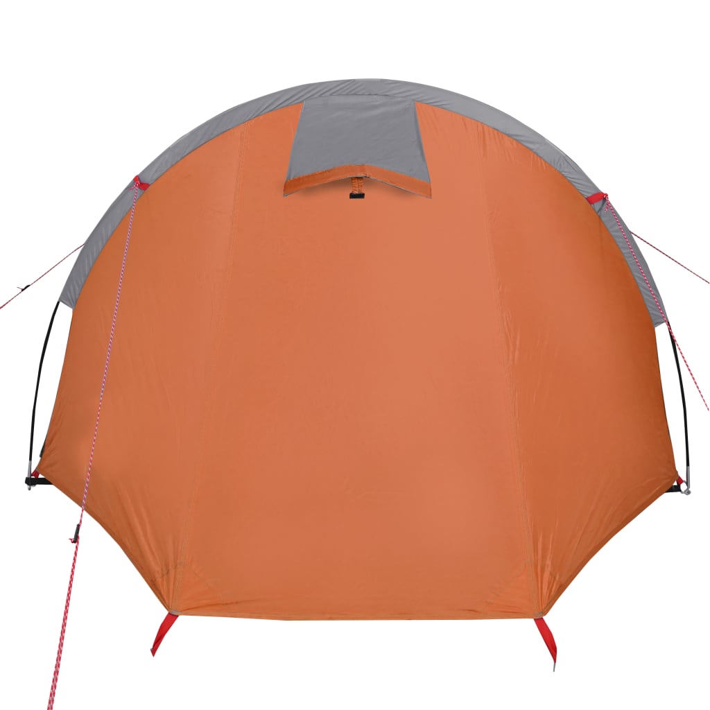 vidaXL kempinga telts 4 personām, pelēka, oranža, ūdensnecaurlaidīga