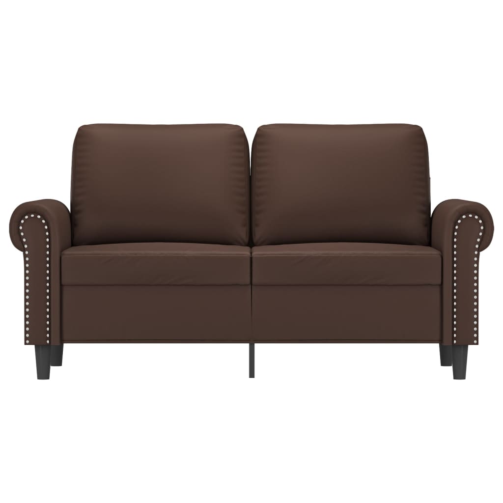 vidaXL divvietīgs dīvāns, brūns, 120 cm, mākslīgā āda