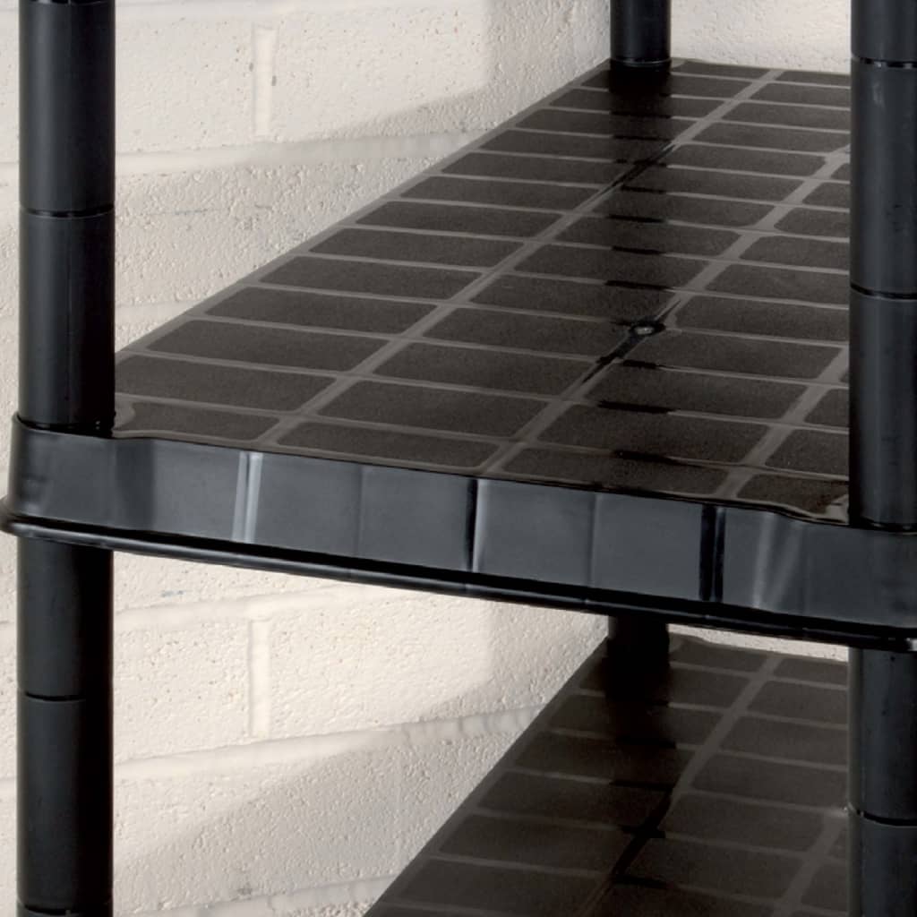 vidaXL 5-līmeņu plaukts, melns, 91,5x45,7x185 cm, plastmasa