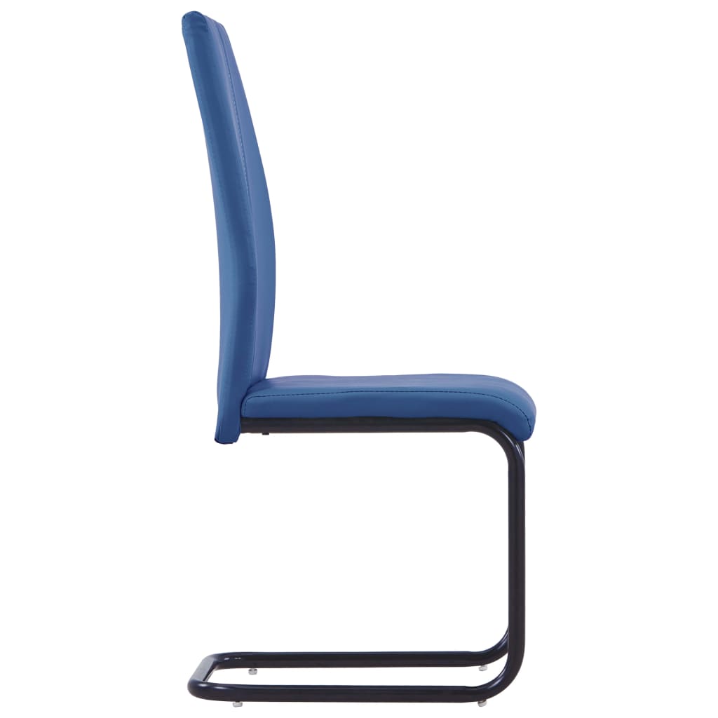 vidaXL konsoles virtuves krēsli, 4 gab., zila mākslīgā āda