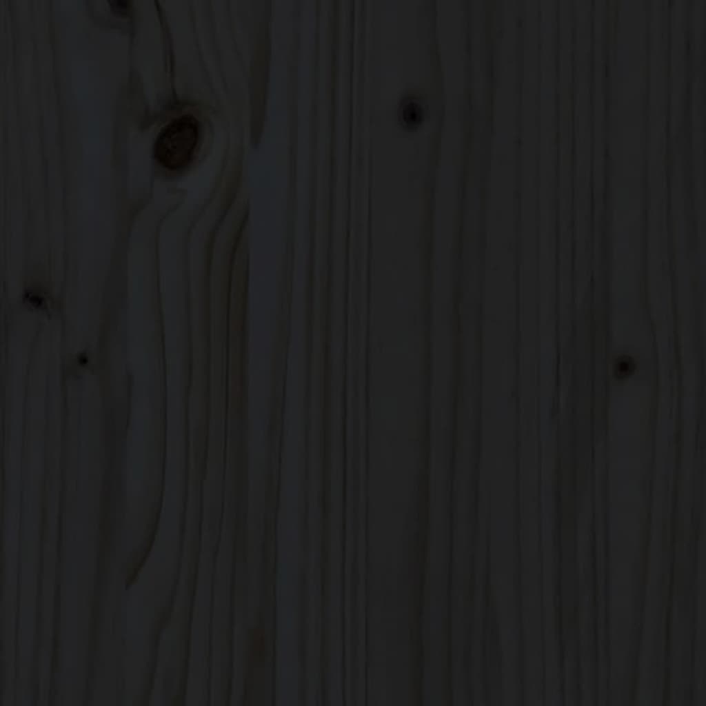 vidaXL naktsskapītis, melns, 40x35x61,5 cm, priedes masīvkoks