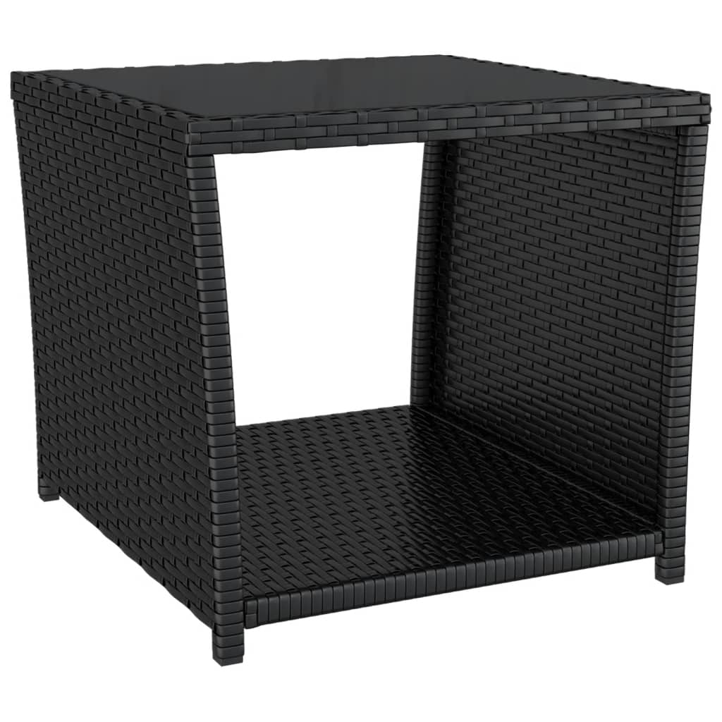 vidaXL 3-daļīgs dārza dīvānu komplekts, PE rotangpalma, tērauds, melns