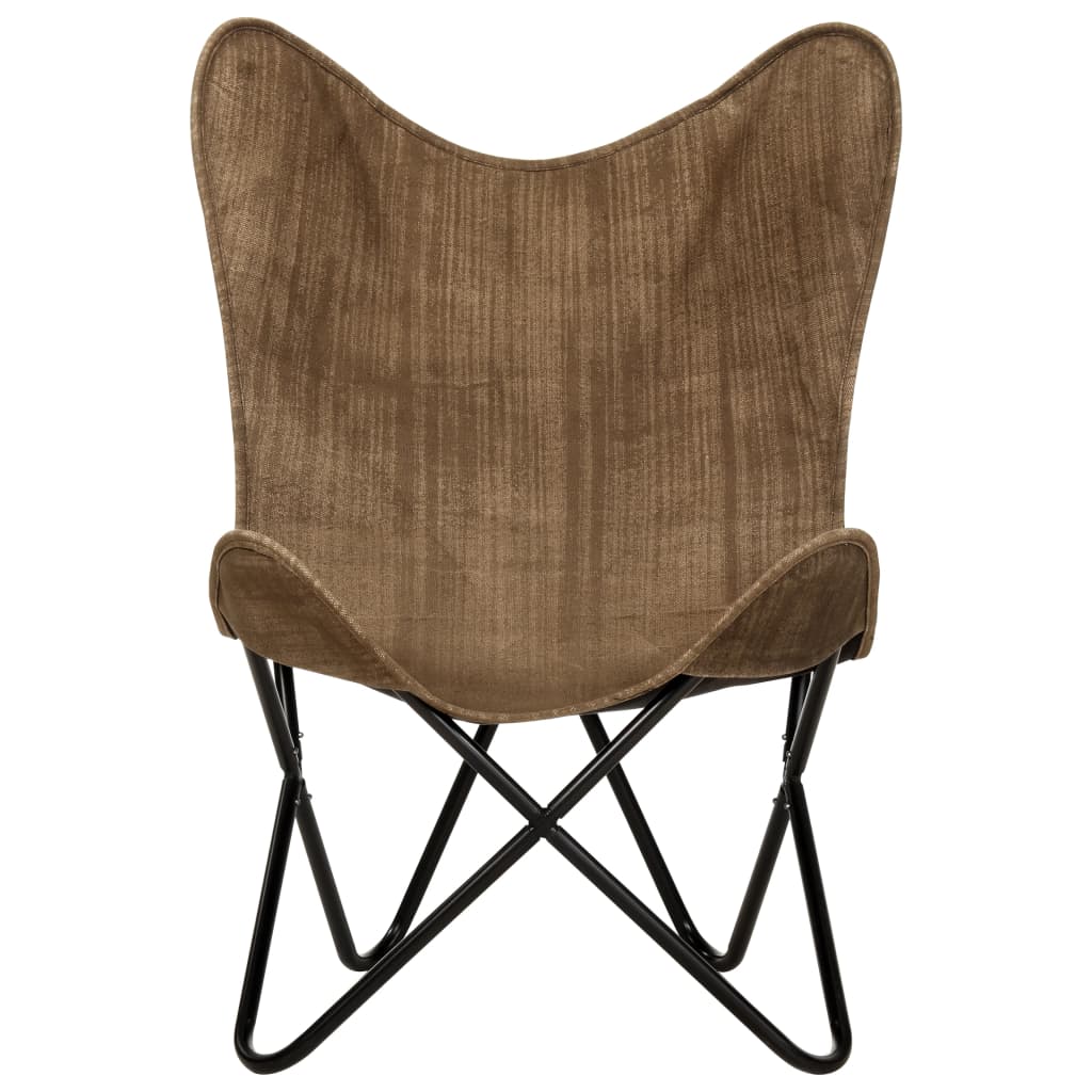 vidaXL tauriņa formas krēsls, pelēkbrūns audums