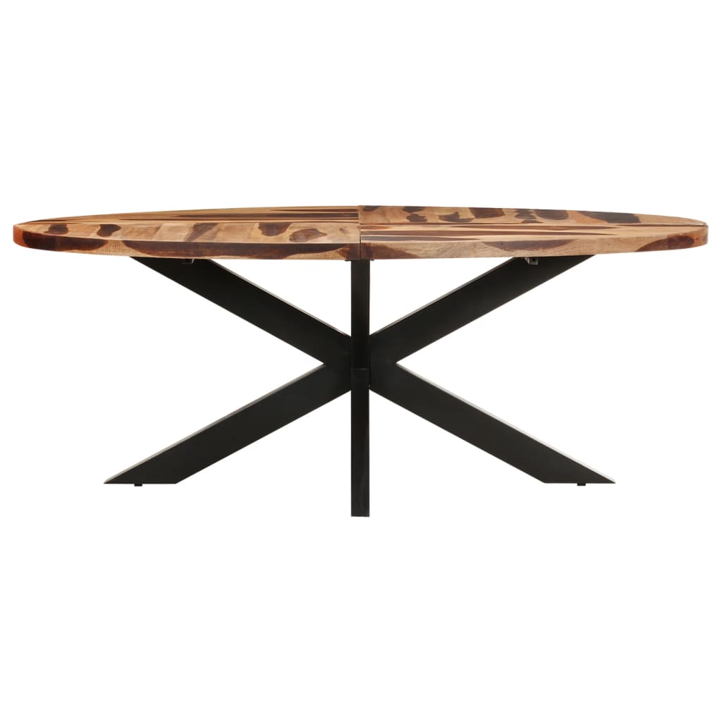 vidaXL virtuves galds, 200x100x75 cm, akācijas koks ar rožkoka apdari