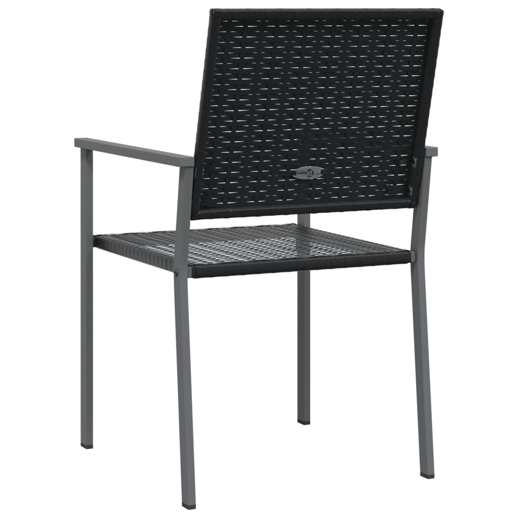 vidaXL dārza krēsli, 2 gab., 54x62,5x89 cm, PE rotangpalma, melni