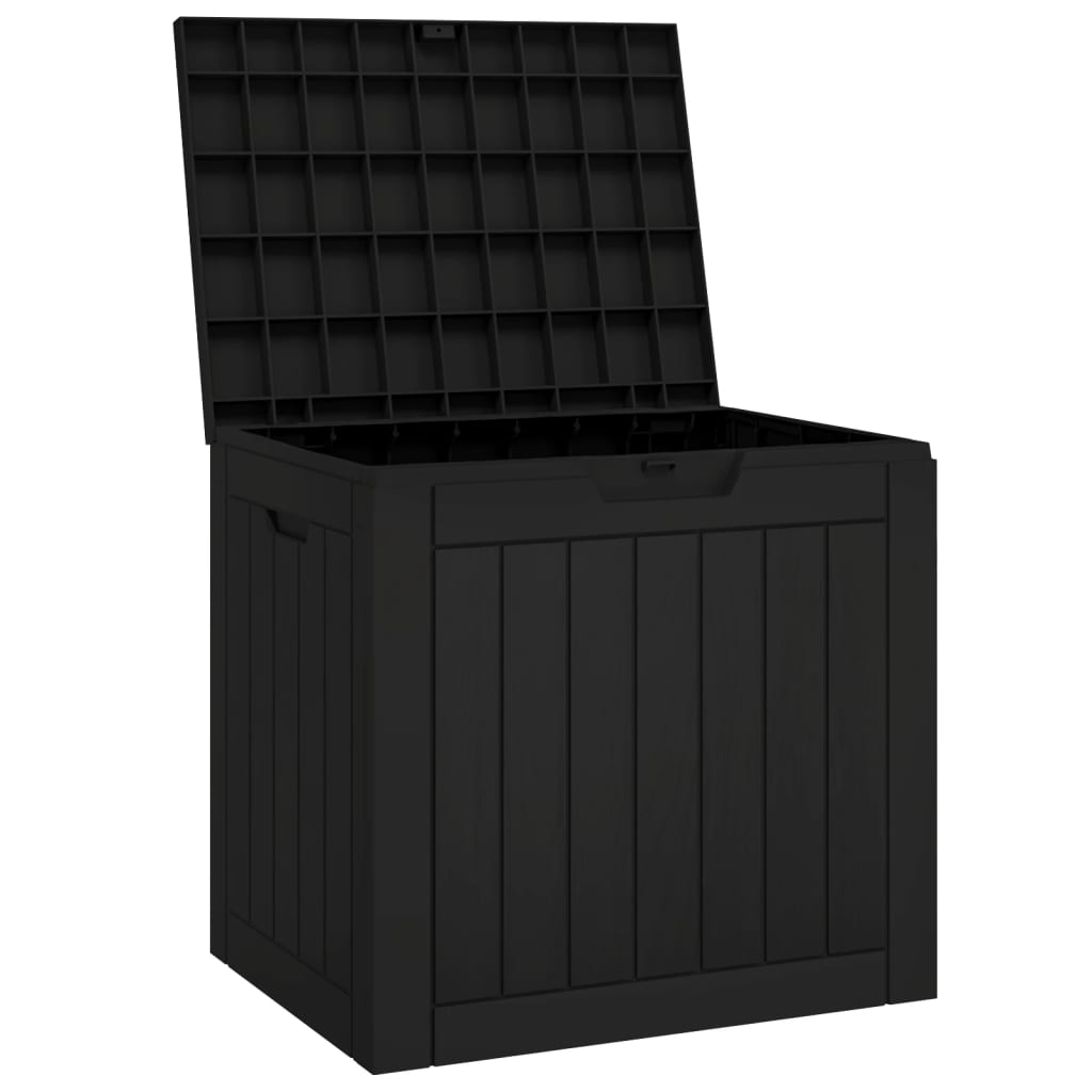 vidaXL dārza uzglabāšanas kaste, melna, 55,5x43x53 cm, polipropilēns