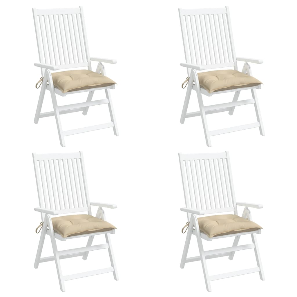 vidaXL dārza krēslu spilveni, 4 gab., bēši, 50x50x7 cm, audums