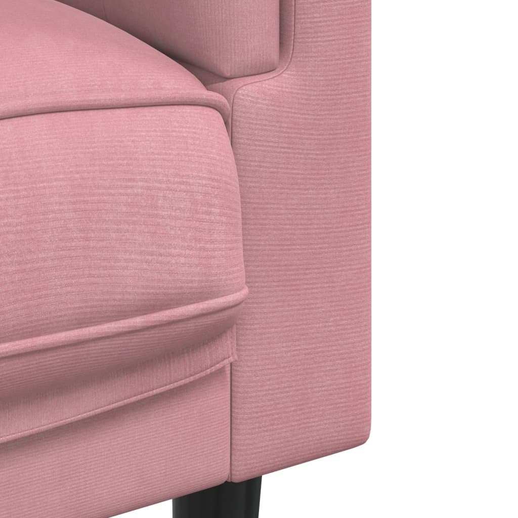vidaXL divvietīgs dīvāns ar matračiem, rozā samts
