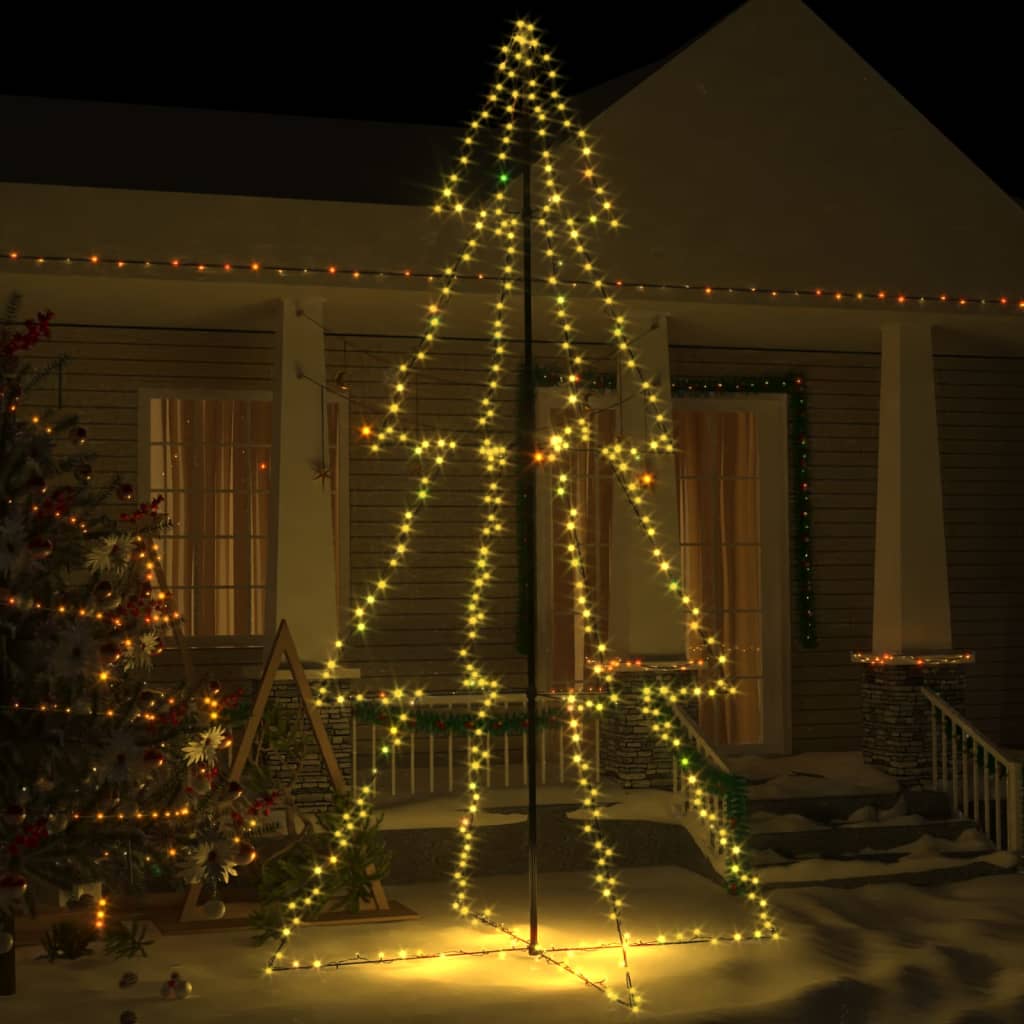 vidaXL Ziemassvētku egle, 360 LED, telpām, āra teritorijai, 143x250 cm