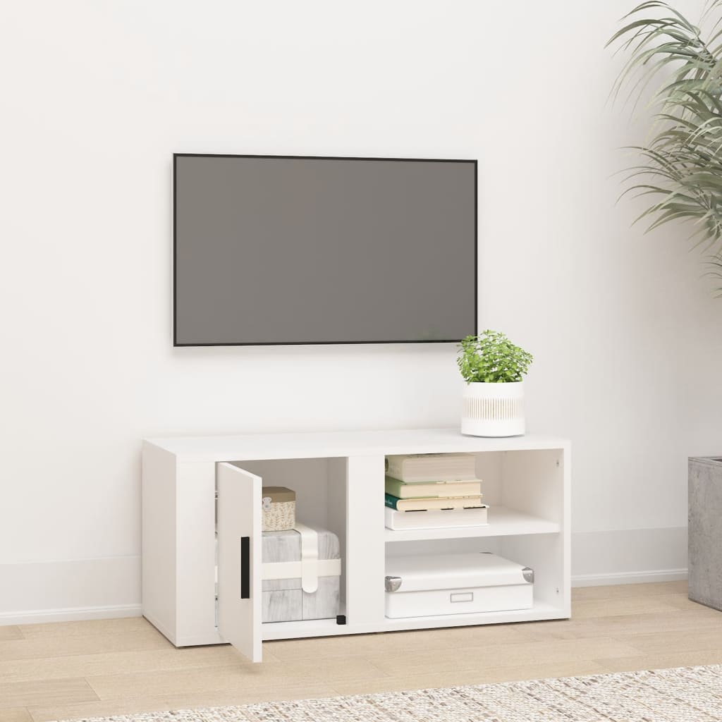 vidaXL TV skapītis, balts, 80x31,5x36 cm, inženierijas koks