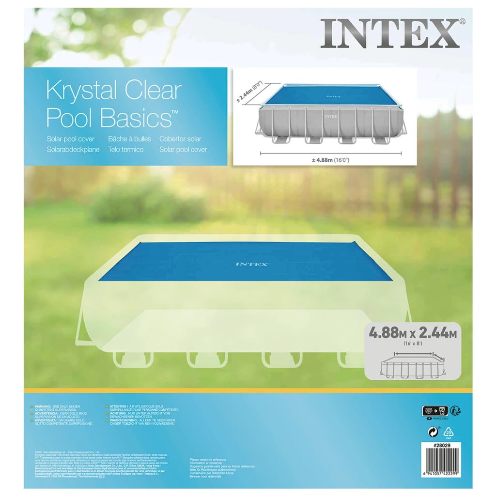 Intex solārais baseina pārsegs, zils, 476x234 cm, polietilēns