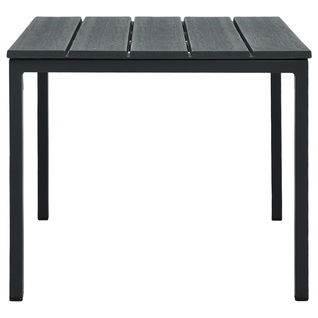 vidaXL kafijas galdiņš, 98x48x39 cm, pelēks HDPE, koka imitācija