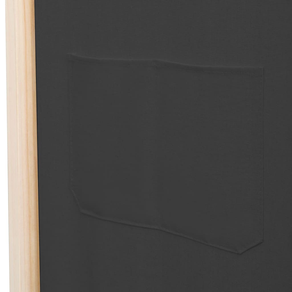 vidaXL 6-paneļu istabas aizslietnis, 240x170x4 cm, pelēks audums