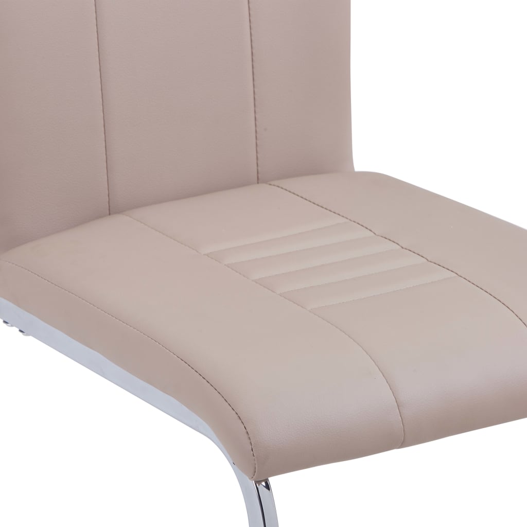 vidaXL konsoles virtuves krēsli, 4 gab., kapučīno krāsas mākslīgā āda