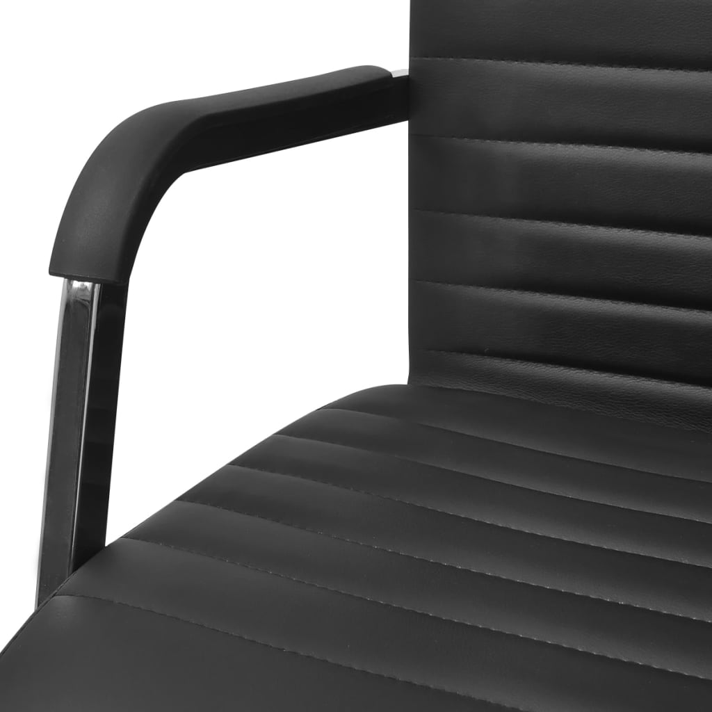 vidaXL biroja krēsls, 55x63 cm, melna mākslīgā āda