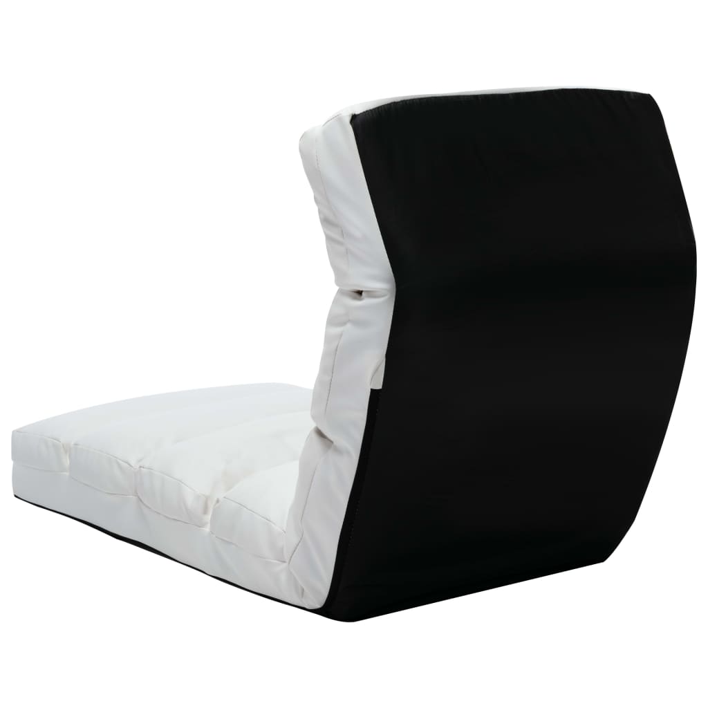 vidaXL salokāms grīdas krēsls, balta mākslīgā āda