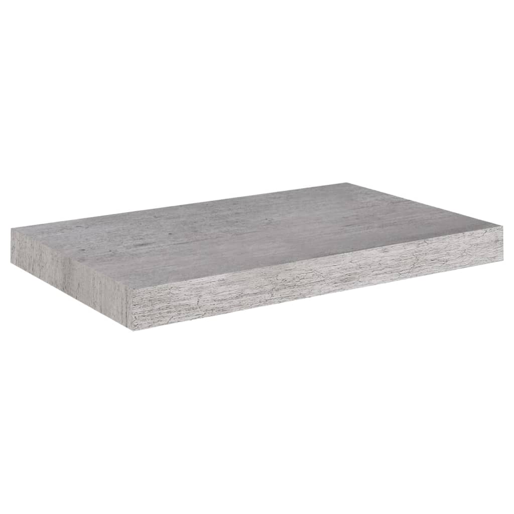 vidaXL sienas plaukti, 2 gab., betona pelēki, 50x23x3,8 cm, MDF