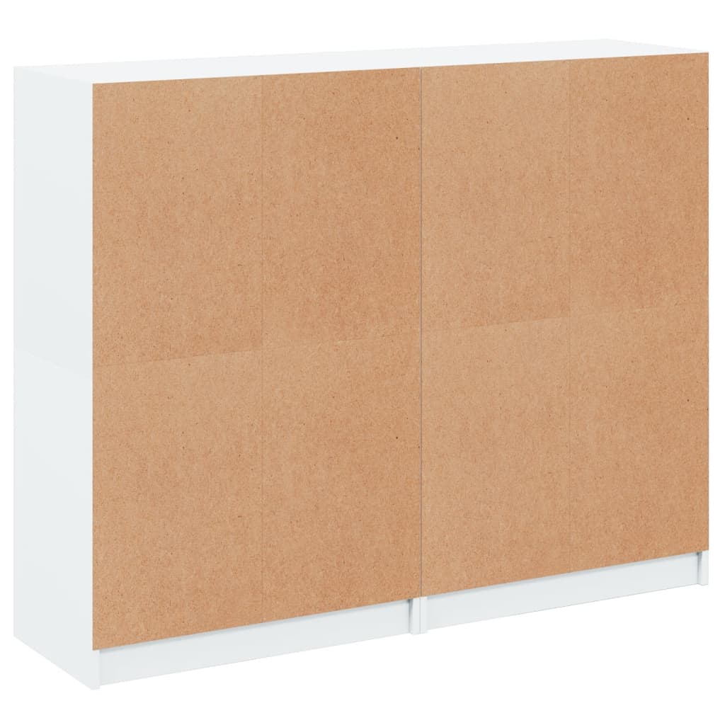 vidaXL grāmatu plaukts ar durvīm, balts, 136x37x109 cm, koks