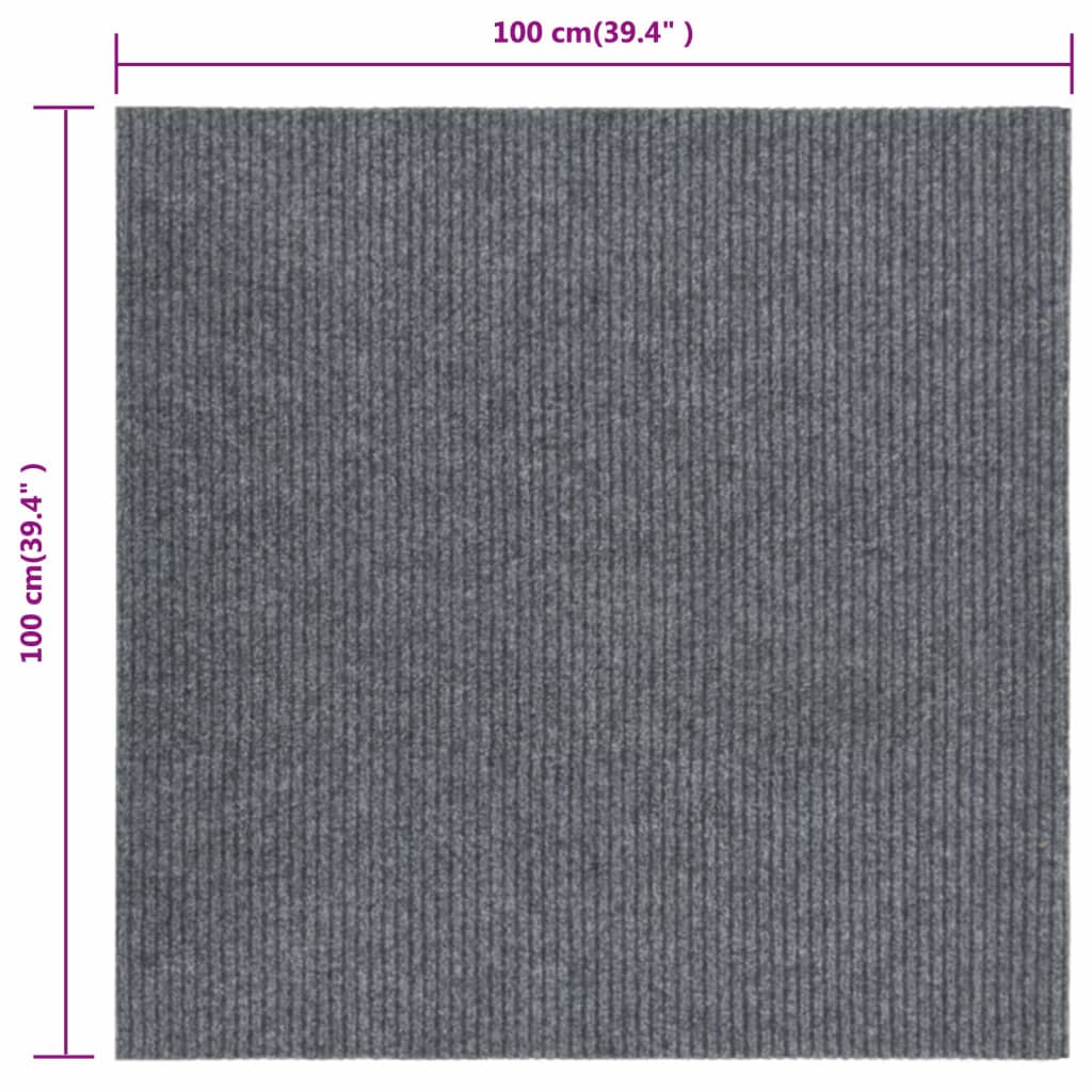 vidaXL paklājs, netīrumus aizturošs, 100x100 cm, pelēks