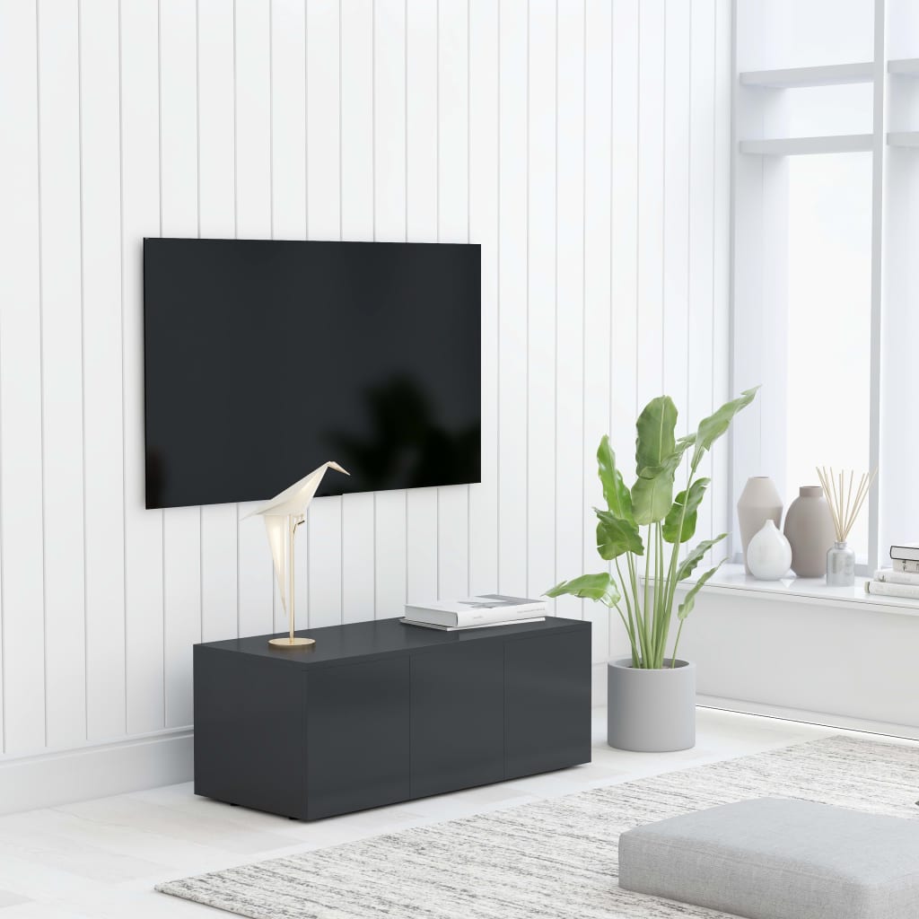 vidaXL TV skapītis, pelēks, 80x34x30 cm, skaidu plāksne