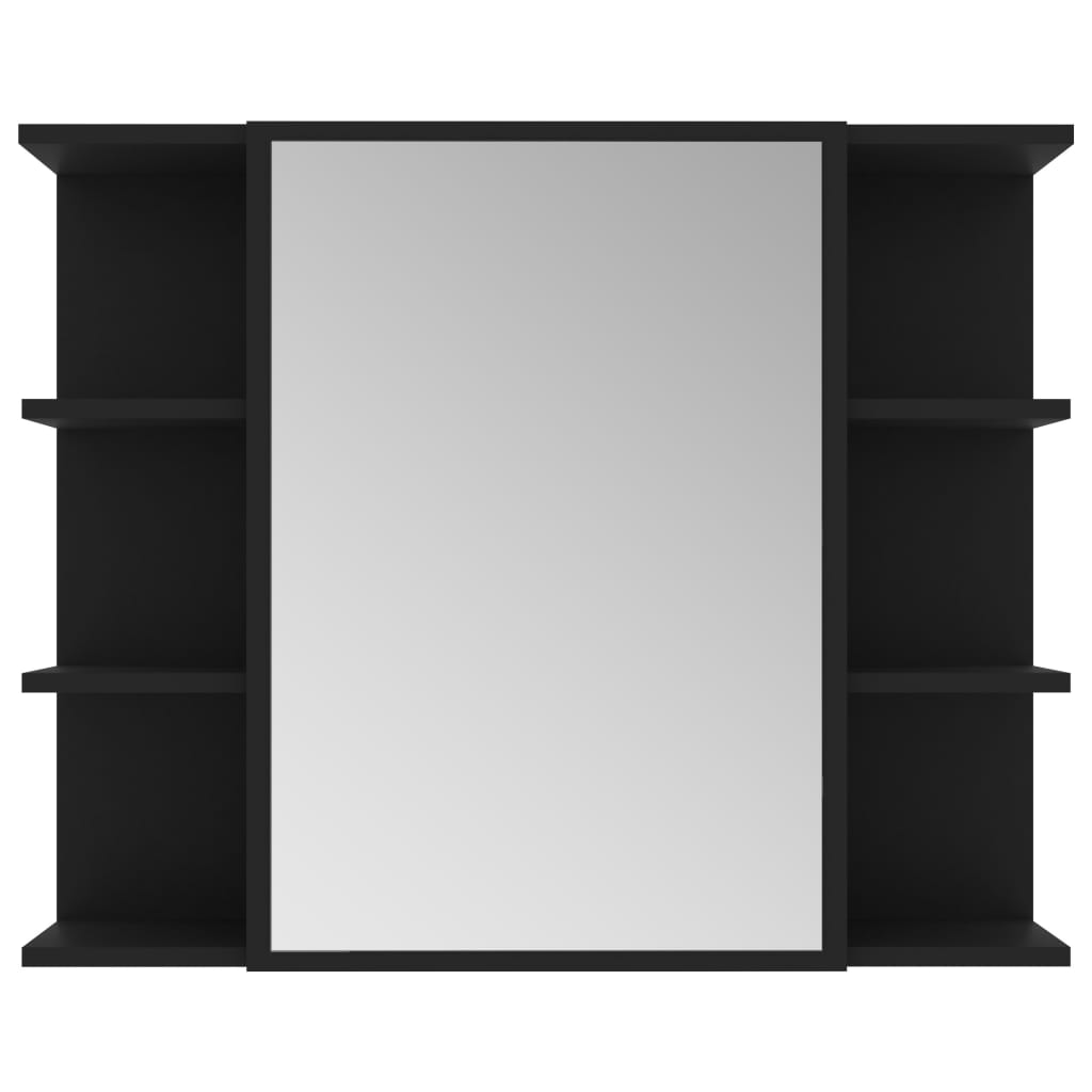 vidaXL 3-daļīgs vannasistabas mēbeļu komplekts, melns, skaidu plāksne