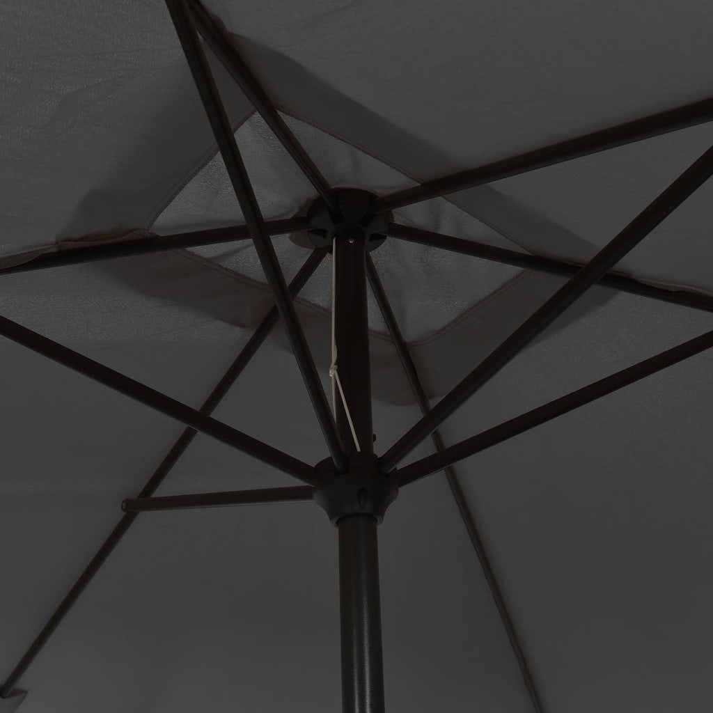 vidaXL dārza saulessargs ar metāla kātu, 300x200 cm, antracītpelēks