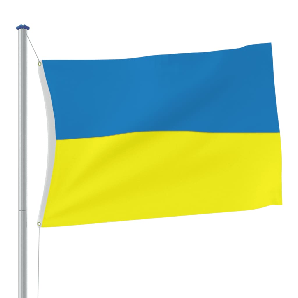 vidaXL Ukrainas karogs ar misiņa gredzeniem, 90x150 cm