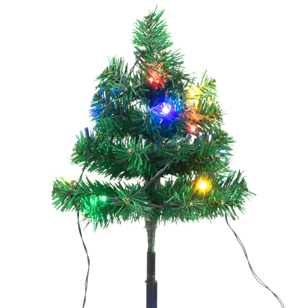 vidaXL Ziemassvētku egļu celiņš, 6 egles, krāsainas LED, 45 cm, PVC
