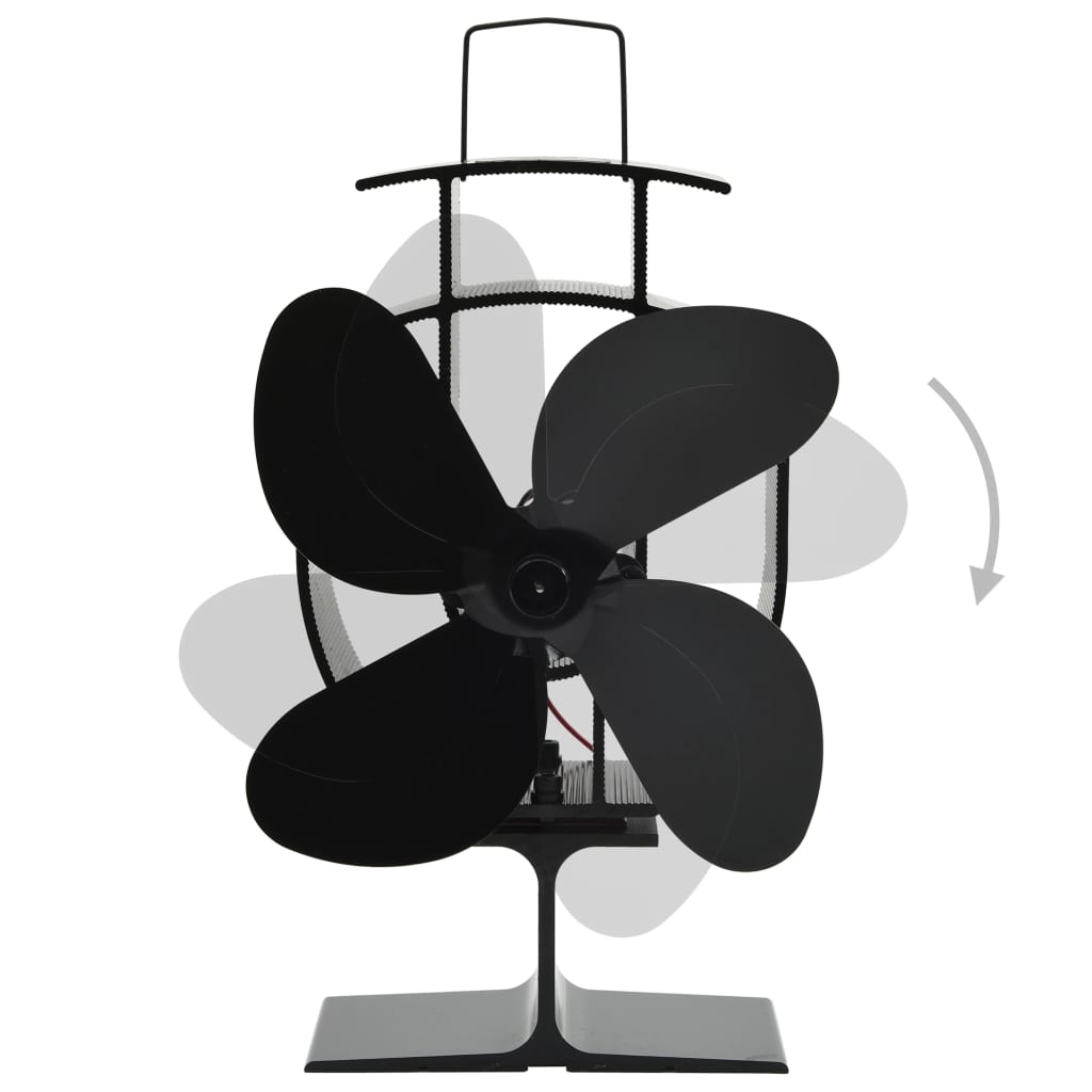 vidaXL karstuma izplūdes ventilators, 4 lāpstiņas, melns