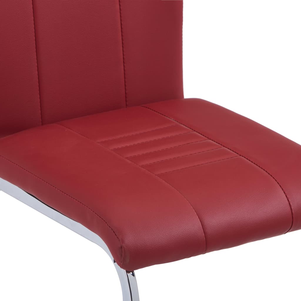 vidaXL virtuves galds un 8 krēsli, sarkana mākslīgā āda