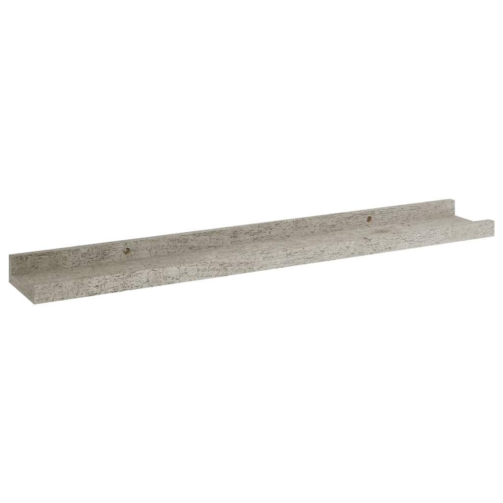 vidaXL sienas plaukti, 4 gab., betona pelēki, 60x9x3 cm